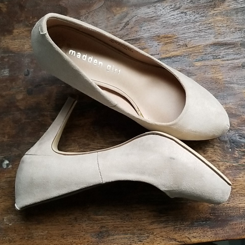Tan suede like material Madden Girl Pumps